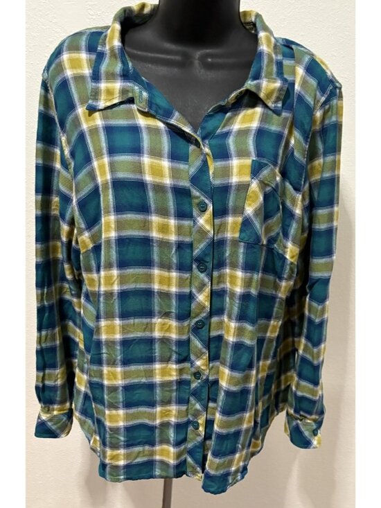 Christopher & Banks Tops - Christopher & Banks Womens Size XL Blouse Flannel Long Sleeves
